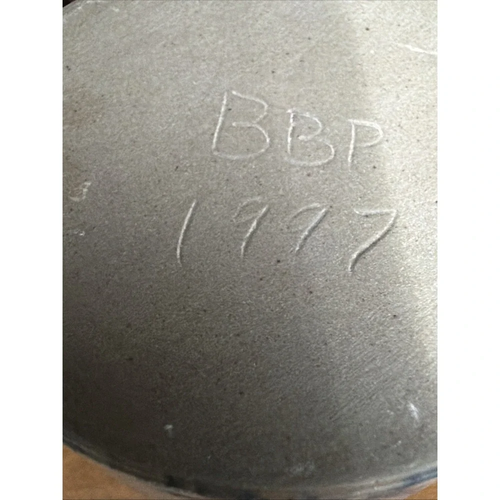 Beaumont Brothers Pottery BBP Vase Crock Salt-Glazed w/House Scene 7.5